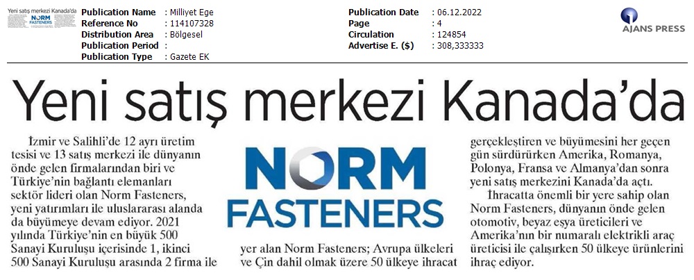 Yeni Satış Merkezi Kanada’da
